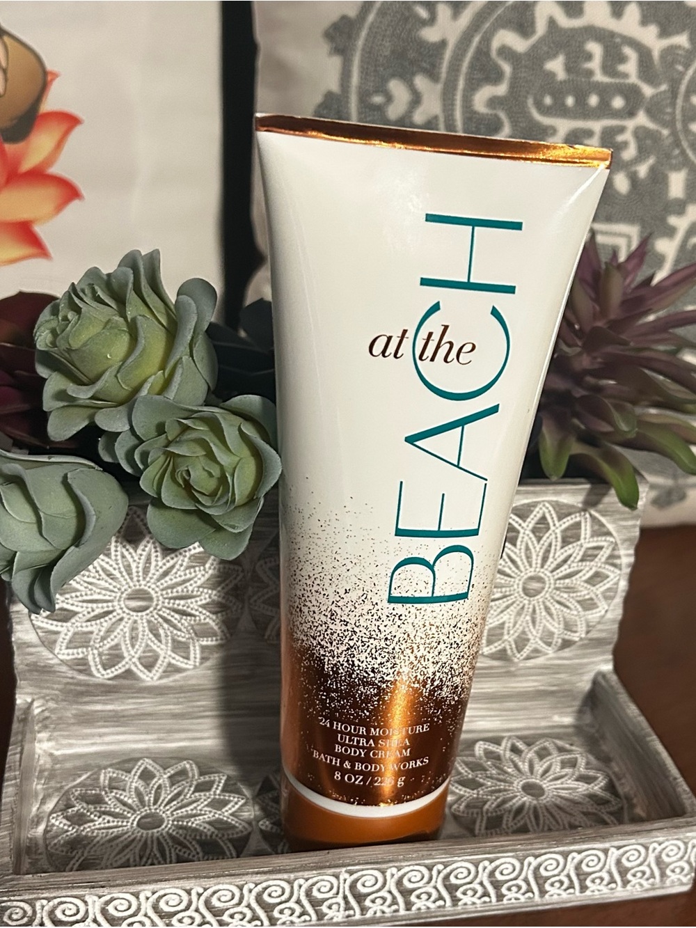 Bath & Body Works At the Beach Body Cream - White, Teal & Gold